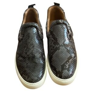 ESSE UT ESSE Python Embossed Leather Slip-On Sneakers Women EU38 US7.5 Italy EUC